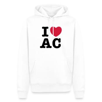 i coeur ac - Sweat à capuche Premium bio Homme - blanc - Devant - Nico (187cm)
