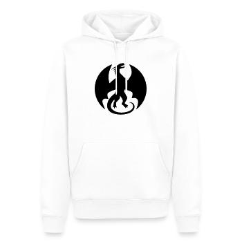 Drache - Männer Premium Bio Hoodie - Weiß - Vorne - Nico (187cm)