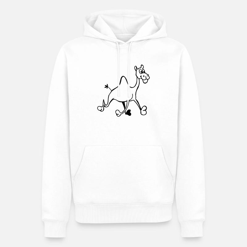 Lustiges Kamel - Männer Premium Bio Hoodie - Weiß