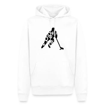 Hockey tribal - Sweat à capuche Premium bio Homme - blanc - Devant - Nico (187cm)