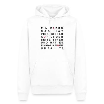Ein Pferd, das hat vier Beiner - Männer Premium Bio Hoodie - Weiß - Vorne - Nico (187cm)