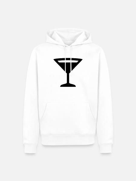 Cocktail Glas - Männer Premium Bio Hoodie - Weiß