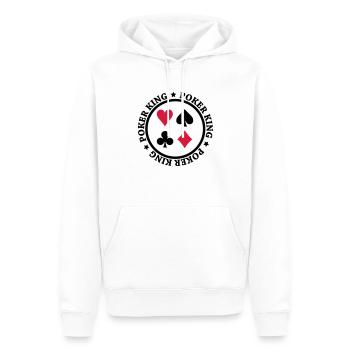 Poker King Design - Männer Premium Bio Hoodie - Weiß - Vorne - Nico (187cm)