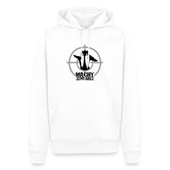 Power center - Men’s Premium Organic Hoodie - white - Front - Nico (187cm)