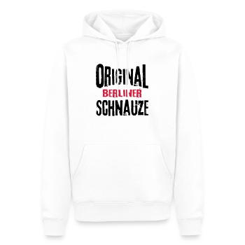 Berliner Schnauze Berlin Berlinerin Lustig Sprüche - Männer Premium Bio Hoodie - Weiß - Vorne - Nico (187cm)