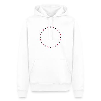 poker - Sweat à capuche Premium bio Homme - blanc - Devant - Nico (187cm)