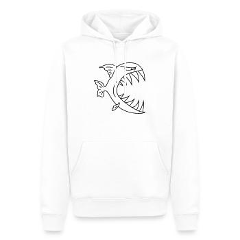 Monster Fish - Männer Premium Bio Hoodie - Weiß - Vorne - Nico (187cm)