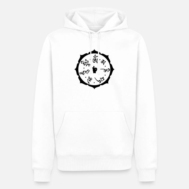 om mani padme hum (1c) - Sweat à capuche Premium bio Homme - blanc