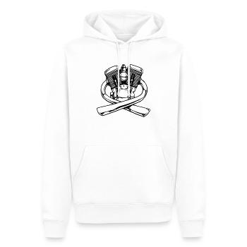 motorblock - Männer Premium Bio Hoodie - Weiß - Vorne - Nico (187cm)