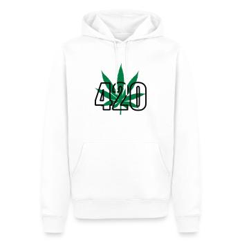 420 Cannabis - Männer Premium Bio Hoodie - Weiß - Vorne - Nico (187cm)