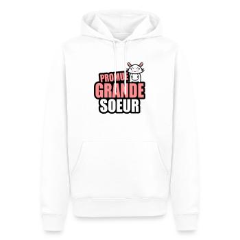 promue grande-soeur - Sweat à capuche Premium bio Homme - blanc - Devant - Nico (187cm)