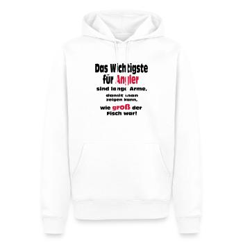 Das wichtigste für Angler sind lange Arme ... - Männer Premium Bio Hoodie - Weiß - Vorne - Nico (187cm)