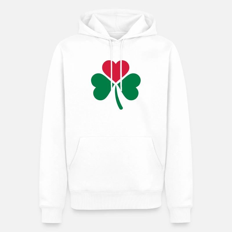 Shamrock - Männer Premium Bio Hoodie - Weiß