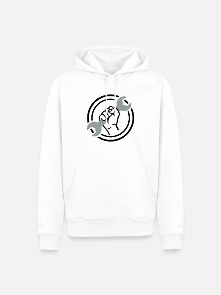Mechanic - Men’s Premium Organic Hoodie - white