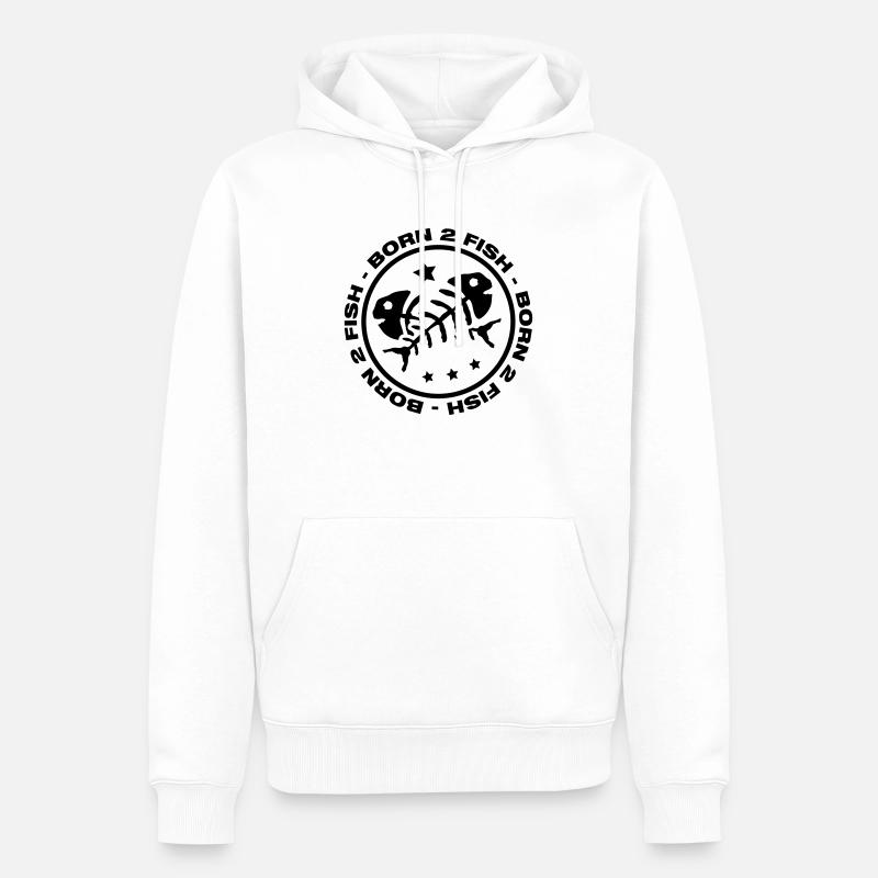 born_2_fish_aa1 - Männer Premium Bio Hoodie - Weiß