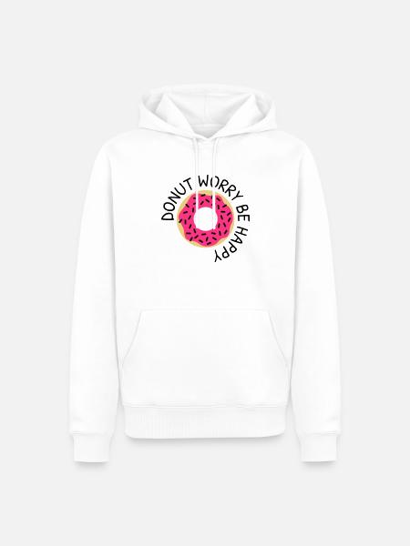Donut worry be happy - Men’s Premium Organic Hoodie - white