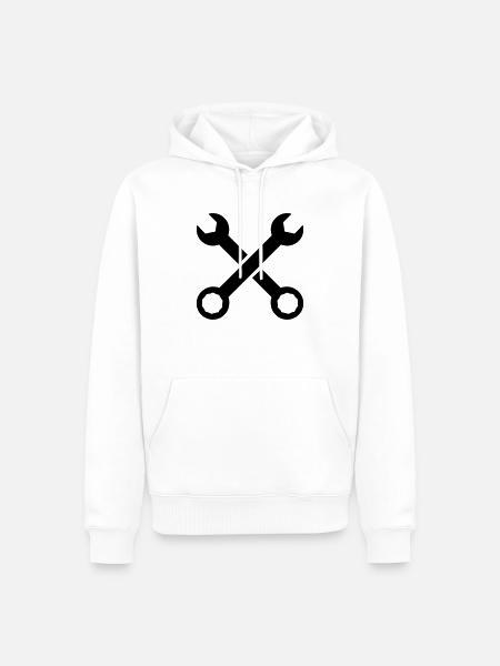 Clé - Sweat à capuche Premium bio Homme - blanc