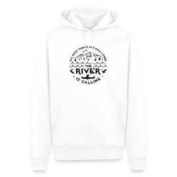 River is Calling s - Männer Premium Bio Hoodie - Weiß - Vorne - Nico (187cm)