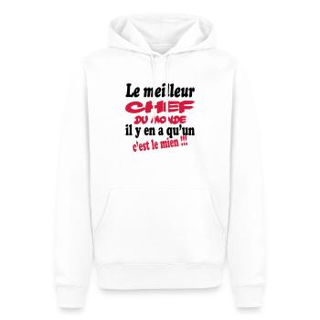 Le meilleur chef du monde c'est le mien !!! - Männer Premium Bio Hoodie - Weiß - Vorne - Nico (187cm)
