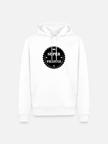 Parrain / Marraine / Filleule / Filleul - Sweat à capuche Premium bio Homme - blanc