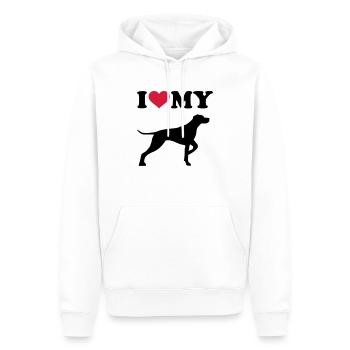 German Shorthaired Pointer - Sweat à capuche Premium bio Homme - blanc - Devant - Nico (187cm)