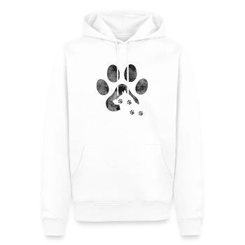 patte malamute gris - Sweat à capuche Premium bio Homme - blanc - Devant - Nico (187cm)