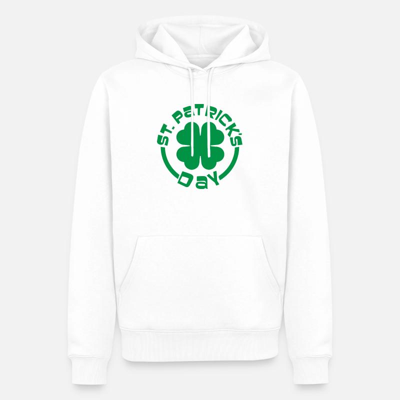 Fête de la Saint-Patrick - Sweat à capuche Premium bio Homme - blanc