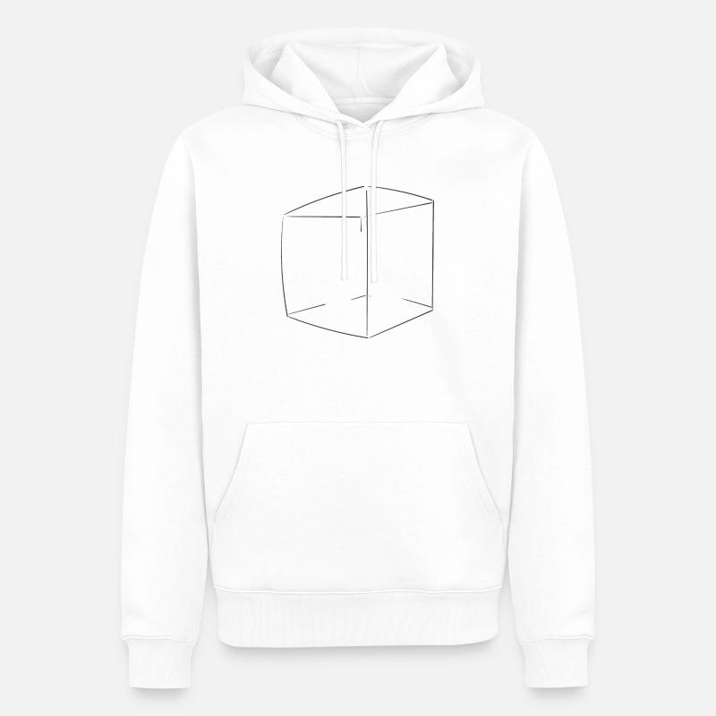 Cube - Sweat à capuche Premium bio Homme - blanc