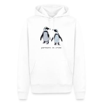 Cute Pinguins / Partners in crime - Sweat à capuche Premium bio Homme - blanc - Devant - Nico (187cm)