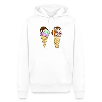 Eis - Männer Premium Bio Hoodie - Weiß - Vorne - Nico (187cm)
