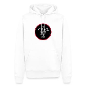 TAIJUTSU KANJI BUJINKAN - Sweat à capuche Premium bio Homme - blanc - Devant - Nico (187cm)