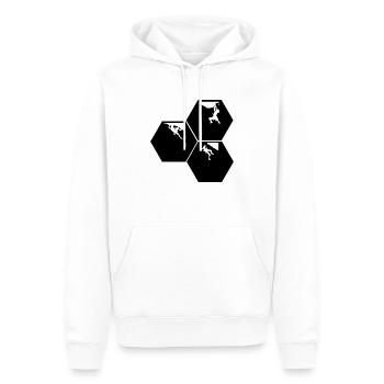 Bouldern Klettern Climbing - Männer Premium Bio Hoodie - Weiß - Vorne - Nico (187cm)