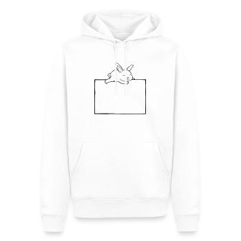 Rabbit sleeps shield - Men’s Premium Organic Hoodie - white - Front - Nico (187cm)