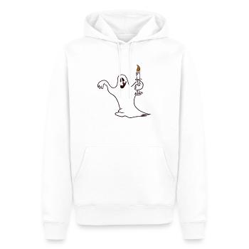 GHOST - Männer Premium Bio Hoodie - Weiß - Vorne - Nico (187cm)