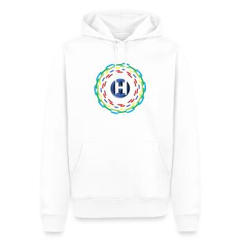Kreise H - Männer Premium Bio Hoodie - Weiß - Vorne - Nico (187cm)