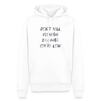 Cannabis Spruch Schrift high weed Marihuana Gras - Männer Premium Bio Hoodie - Weiß - Vorne - Nico (187cm)