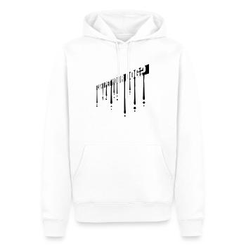 Caressez votre chien en disant - Sweat à capuche Premium bio Homme - blanc - Devant - Nico (187cm)