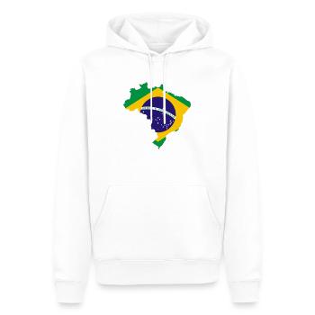 Brésil - Sweat à capuche Premium bio Homme - blanc - Devant - Nico (187cm)