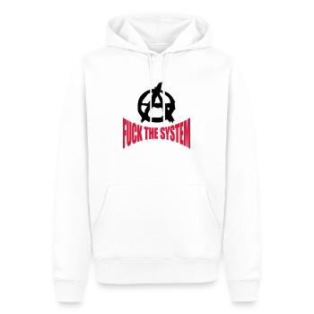 Fuck l'anarchie du système - Sweat à capuche Premium bio Homme - blanc - Devant - Nico (187cm)
