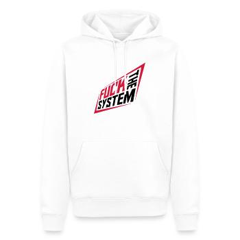 Fuck la révolution du système - Sweat à capuche Premium bio Homme - blanc - Devant - Nico (187cm)