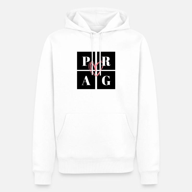 Prag mit Herz - Männer Premium Bio Hoodie - Weiß