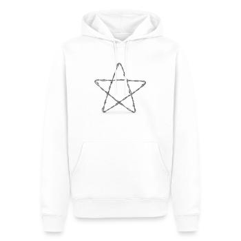 Barbed Wire Star - Pentagram - Men’s Premium Organic Hoodie - white - Front - Nico (187cm)