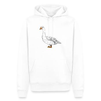 Gans - Männer Premium Bio Hoodie - Weiß - Vorne - Nico (187cm)