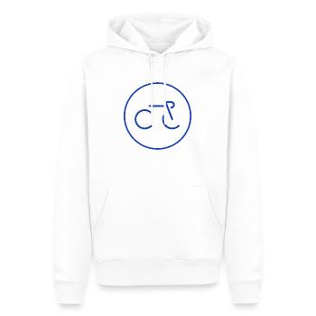 Vélo Fahrrad - Sweat à capuche Premium bio Homme - blanc - Devant - Nico (187cm)
