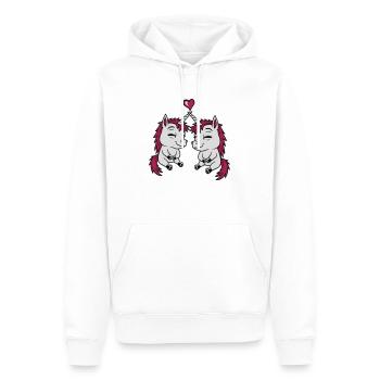 2 Amis Licorne Amour - Sweat à capuche Premium bio Homme - blanc - Devant - Nico (187cm)
