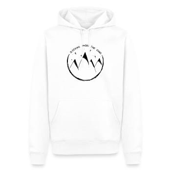 DORMIR À LA BELLE ÉTOILE - Sweat à capuche Premium bio Homme - blanc - Devant - Nico (187cm)