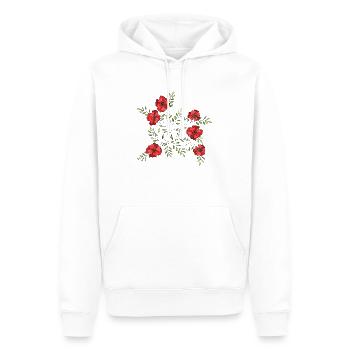 Fleur - Sweat à capuche Premium bio Homme - blanc - Devant - Nico (187cm)
