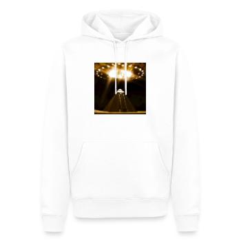 UFO landing on pyramid - Men’s Premium Organic Hoodie - white - Front - Nico (187cm)
