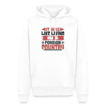 ES WAR WIE IN EINEM FREMDEN LAND ZU LEBEN 2 - Männer Premium Bio Hoodie - Weiß - Vorne - Nico (187cm)