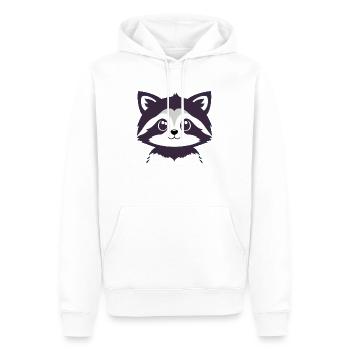 Ratons laveurs Mignon Cartoon Raccoon 28 - Sweat à capuche Premium bio Homme - blanc - Devant - Nico (187cm)